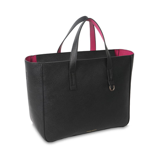 Ashley Handbag Black-Fuchsia
