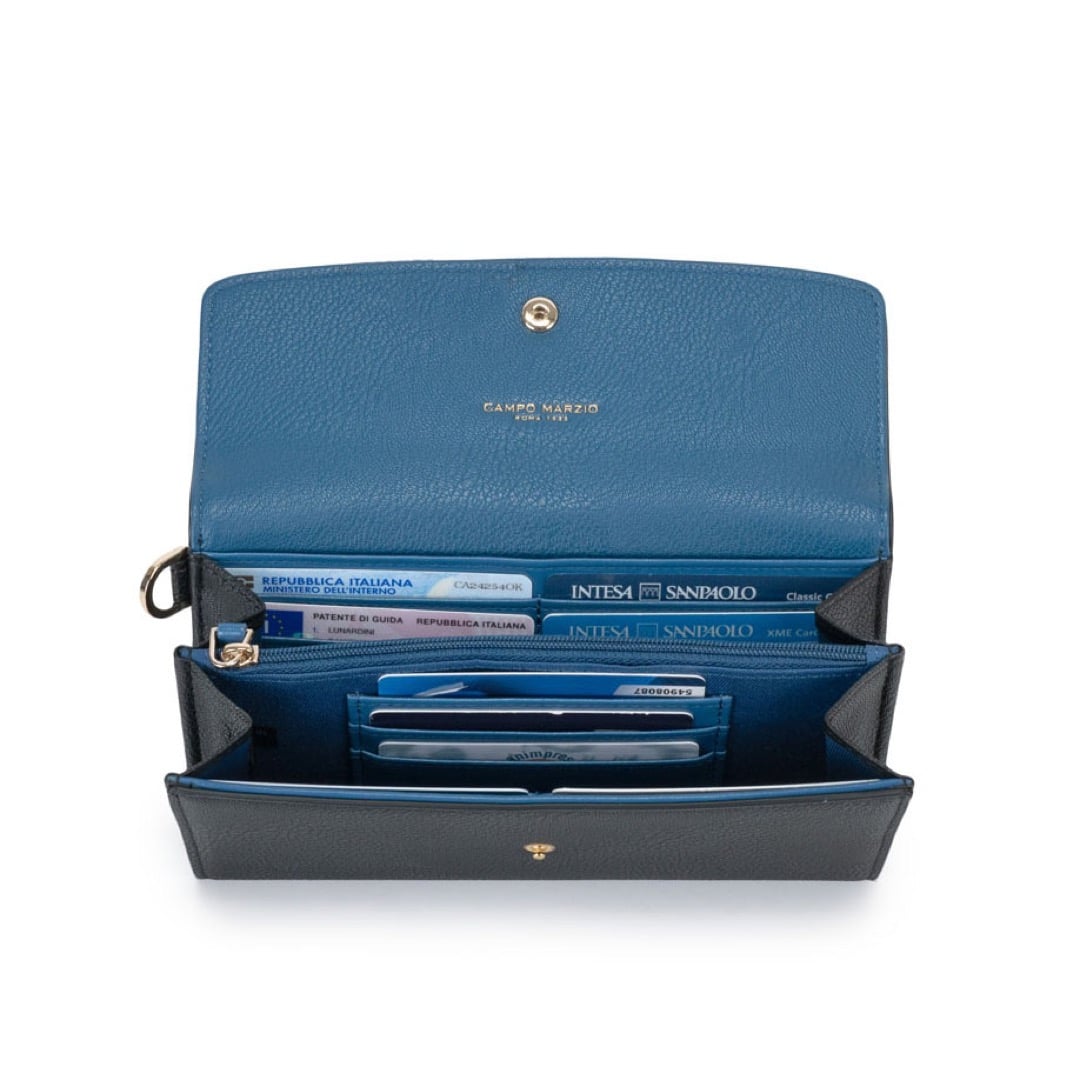 Ellen Wallet - Black Lapis Blue