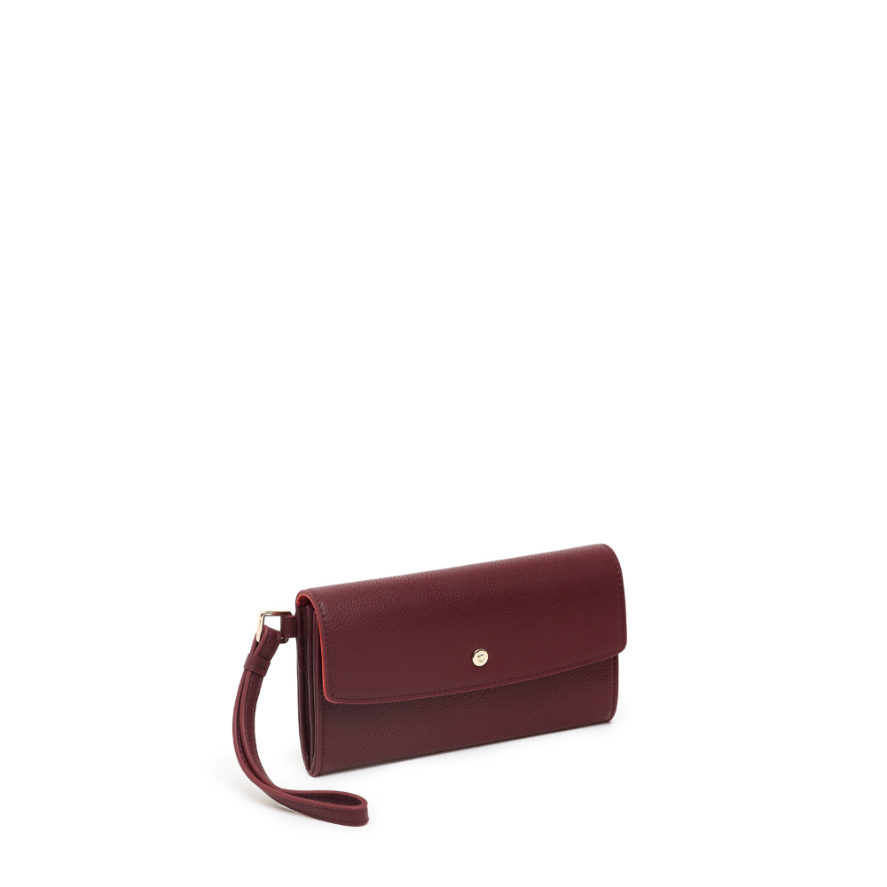 Flap Wallet With Removable Wristlet Ellen Ruby Wine