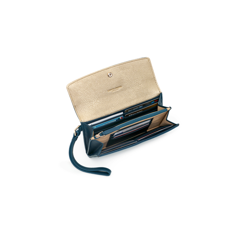 Flap Wallet With Removable Wristlet Ellen Petrol Green