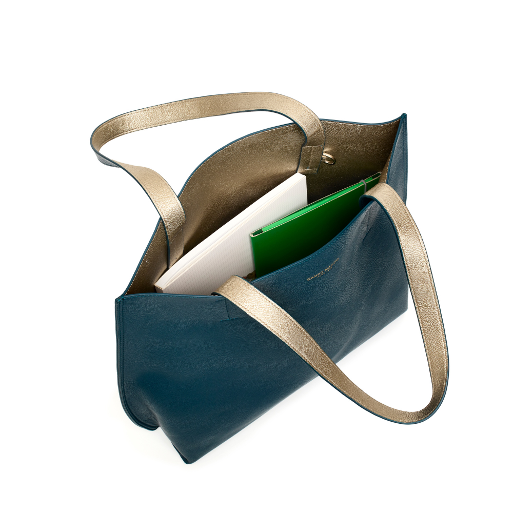 Double Tote Bag- The Iconic Bag- Petrol Green