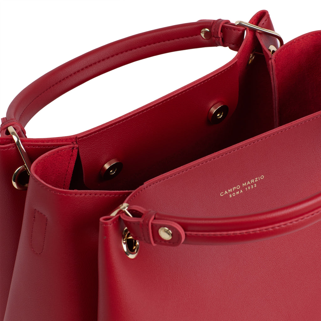 Campo Marzio Handbag with Shoulder Strap-Chery Red