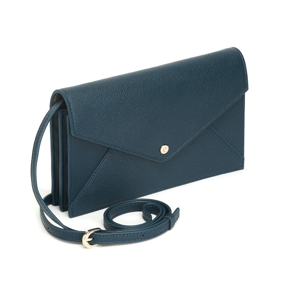 Wallet Bag Envelope Style With Removable Crossbody Strap Julia Petrol Green