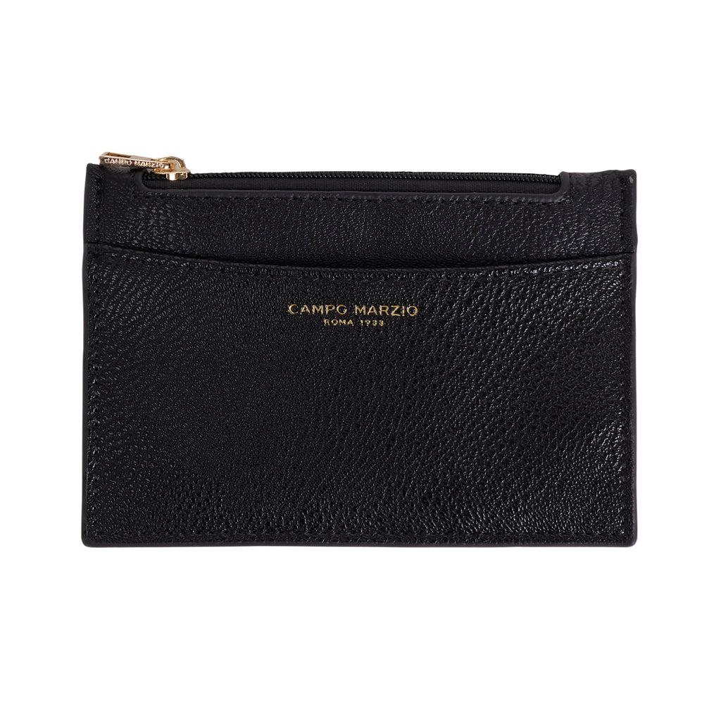 Card Holder With Zip Black