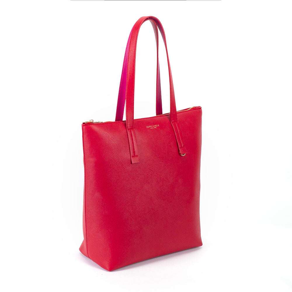 Cameron Vertical Bag 13" Cherry Red- Fuchshia