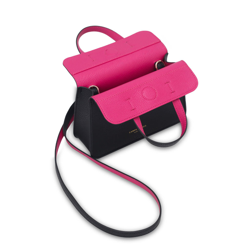 Greta Handbag Black-Fuchsia