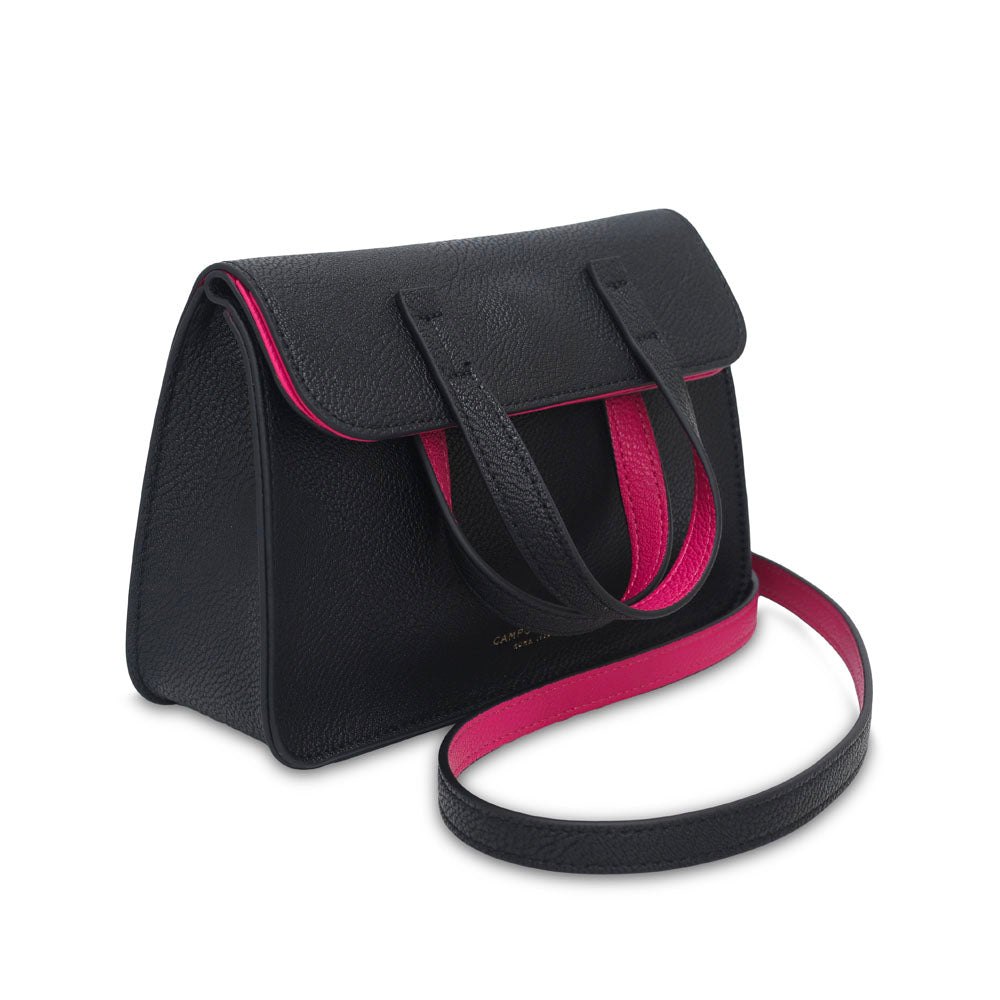 Greta Handbag Black-Fuchsia