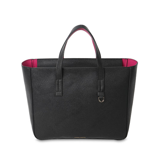 Ashley Handbag Black-Fuchsia
