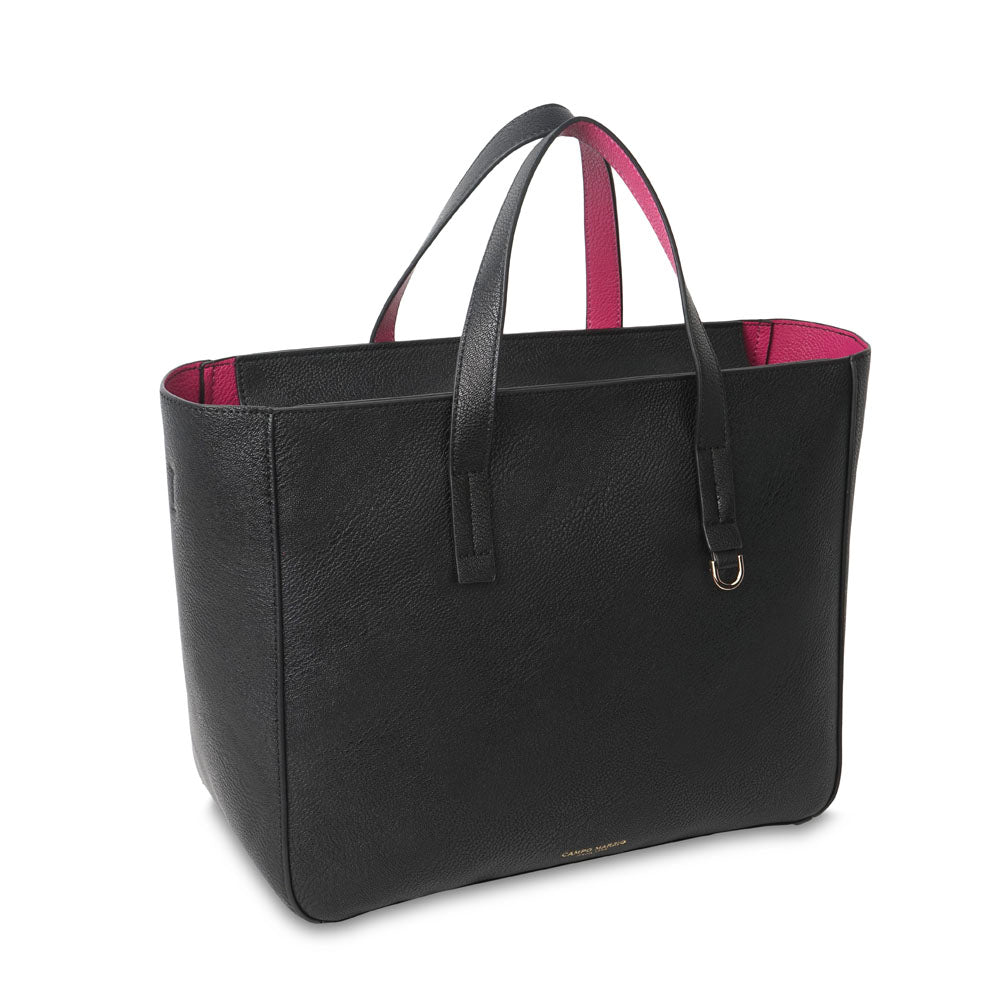 Ashley Handbag Black-Fuchsia