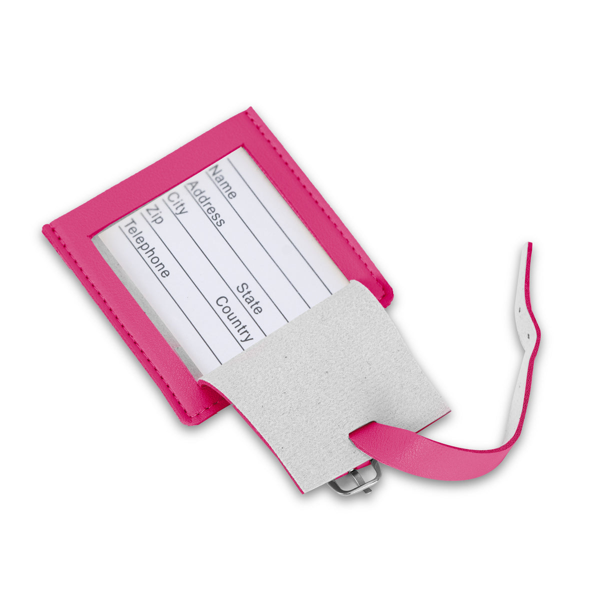 DENNIS SQUARE LUGGAGE TAG FUCHSIA