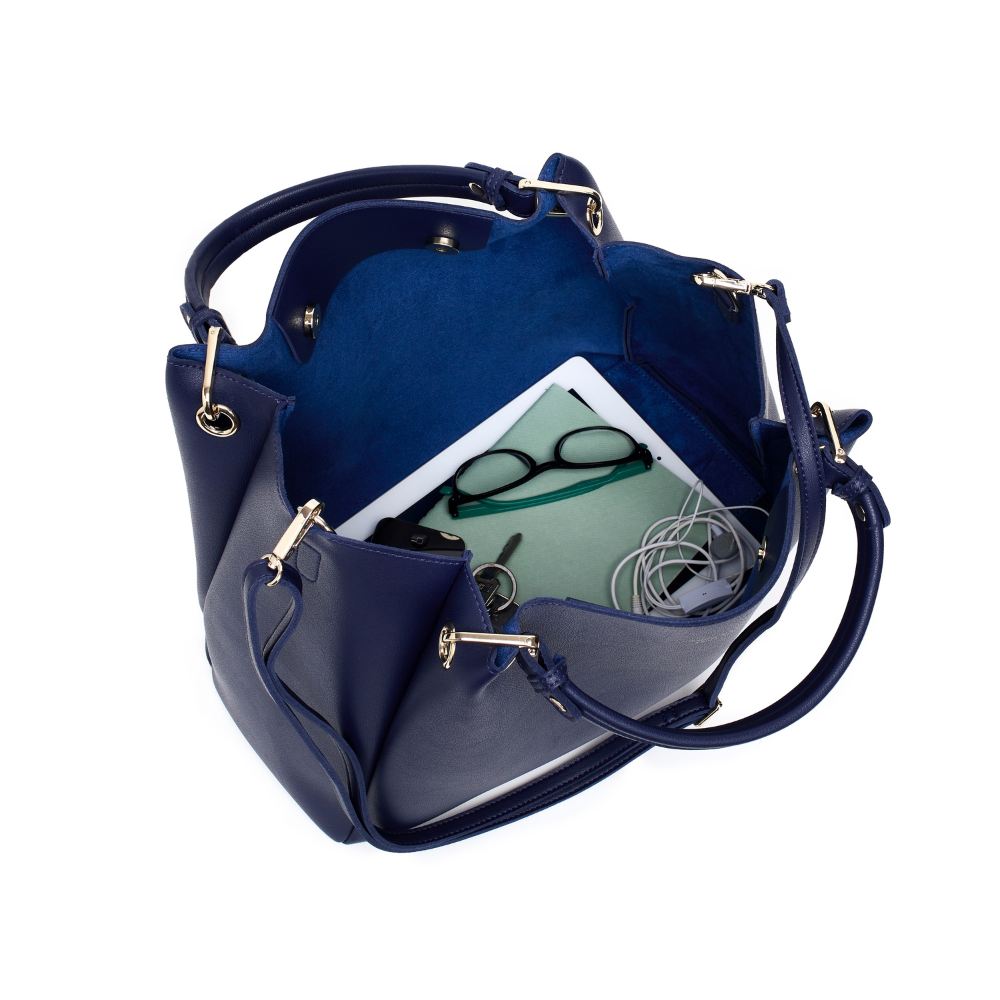 Handbag With Removable Crossbody Strap And Inner Bag Louise Ocean Blue